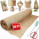 40 x 80/160 Feet Burlap Roll Multipurpose Burlap Tree Wrap High Density Jute Fiber, Burlap Fabric for Gardening, Weed Barrier, Craft Projects and Party Decor (40in * 80ft)