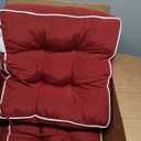 Outdoor Chair Cushions Set of 2, Patio Cushions for Outdoor Furniture, Tufted Waterproof Outdoor Chair Pads, 17 x 17 Inch, Burgundy (17x17x5)