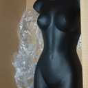 2 Pack Black Female Mannequin, Hip Long Hollow Back Body Torso Dress Form, Shatterproof Frosted Shapely Mannequin with Hanging Hook for Display Top and Bottom Merchandise, Fits Sizes 5-10