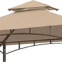 5X8 Gazebo Roof Double Tiered Outdoor Bbq Roof Cover 