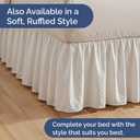 Pleated Bed Skirt Queen Size - 3 Sided Pleated Bed Skirt Queen - Ultra-Soft, Easy Fit with 15 Inch Tailored Drop - Hotel Quality, Wrinkle Free & Fade Resistant - For Women, Men, Kids and Teens - White