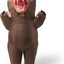 Spooktacular Creations Inflatable Costume, Brown Full Body Bear Blow Up Suit, Deluxe Funny Halloween Costume for Halloween Dress Up Themed Parties Child Size-3ft11 - 4ft7