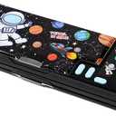 Multifunction Pencil Case with Calculator, Pencil Sharpener and Curriculum, Multiple Cute Patterns, Suitable for Elementary School Girls, Boys, Great Gifts for Kids (Black)