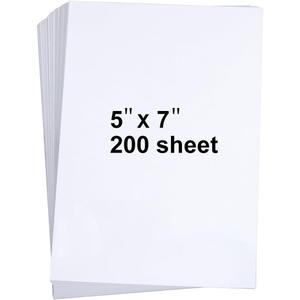 200 Pieces 5" x 7" White Cardstock, Heavyweight Cardstock Sheets Blank Invitation Paper Greeting Cards Printable, 74lb Cover 200 GSM/White