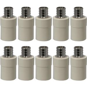 XFITTING 3/4 inch Pex X 3/4 inch Cpvc Coupling, Transition Coupling, Brass Pex B Crimp Fittings - Brass, 2 Pieces