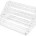 iplusmile Acrylic Step Display Rack 3 Tray Acrylic Display Case Candy Counter Top for Home Retail Counter Top Shelf