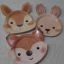 60 Count Animal Shaped Disposable Plates - Woodland Creatures Forest Birthday Party Decorations - Plates for Birthday, Baby Shower, Woodland Animal Theme Party Favors