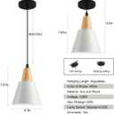2 Pack Pendant Lights, White Pendant Lights Kitchen Island,Wood Dome Minimalist Industrial Ceiling Hanging Lights for Kitchen Island, Barn, Dining Room, Living Room, Bedroom