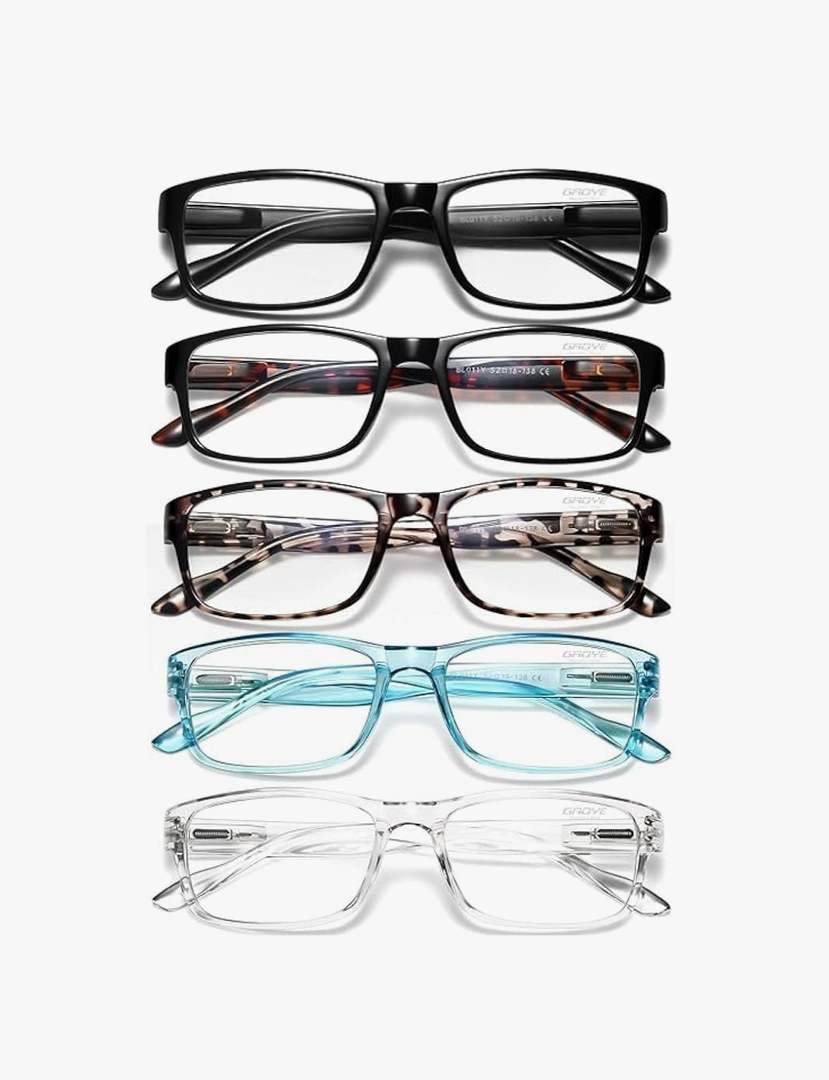 Gaoye Professional Reading Glasses for All Day - Computer Readers with Blue Light Protection - Value Pack