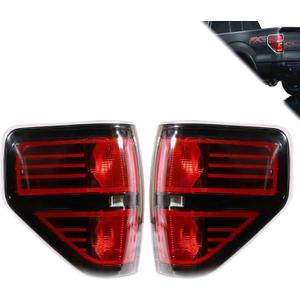 Tail Lights Compatible With 2009-2014 Ford F150 Smoke Lens Rear Light Taillights Left and Driver Side Replace BL3Z13404B BL3Z13405B