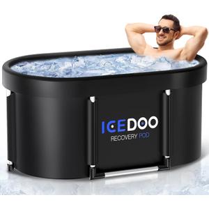 New Upgrade XL 139-Gallon Oval Ice Bath Tub - 6 Layered Portable Bathtub, Drop-In Bathtubs Foldable with Cover Cold Plunge Tub for Athletes, Home Gym, Outdoor Recovery Use.