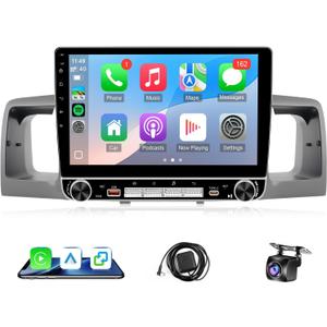 Leadfan 4+64G Car Radio for Toyota Corolla 2003 2004 2005 2006 2007 2008 Wireless Carplay Android Auto, 10.1 Inch Touchscreen for Corolla Stereo GPS WiFi Bluetooth SWC+Backup Camera Knob Button