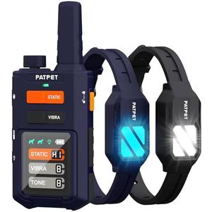 PATPET Dog Training Collar with Remote, 4200FT E-Collar with LED Light, 3 Training Modes Beep, Vibration, Static, Rechargeable Electric Collar for Medium Large Dogs