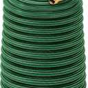 Garden Hose 100 ft NON-EXPANDABLE Water Hose, Flexible & Lightweight Kink Resistant Hybrid Hose, Leak-Proof Heavy Duty, Super Durable Fabric with 3/4" Solid Brass Connectors