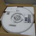 OPONL 19.7" White Ceiling Fan with Light and Remote, Dimmable, 3000k-6000k 6CCT, 6 Winds Speeds, Flush Mount, Low Profile, Bladeless Ceiling Fan for Bedroom, 19.7in-Flush Mount