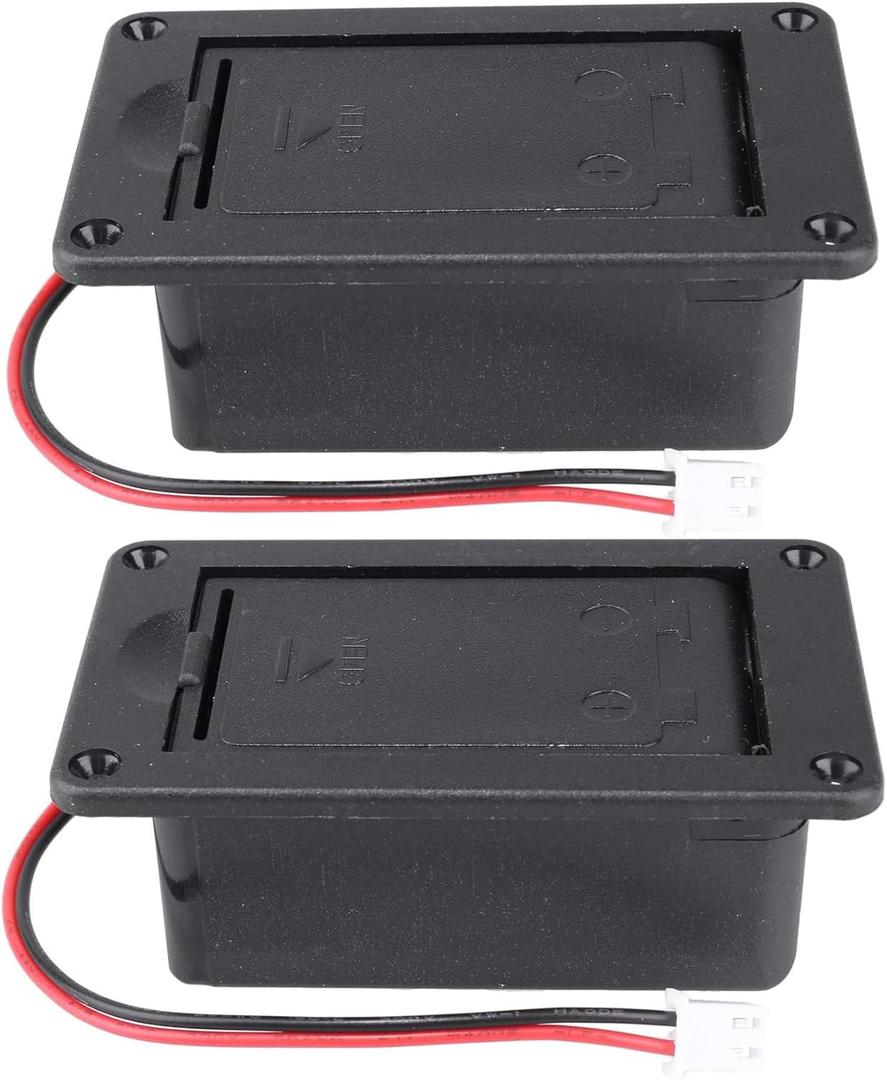2PCS Guitar Pickup Battery Box 9V Battery Box Case Cover Holders for Guitar Bass Pickup Black