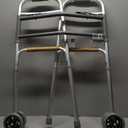Medline Heavy-Duty Bariatric Folding Walker with 5 Wheels and Durable Handles, 500 lb. Weight Capacity