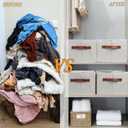 2 Pcs Closet Organizers and Storage Bins for Clothing, 12 Cell Closet Clothes Organizer for Leggings Yoga Pants T-shirts Thin Jeans Clothes, Clothing Storage Bin Container with Sturdy Handles