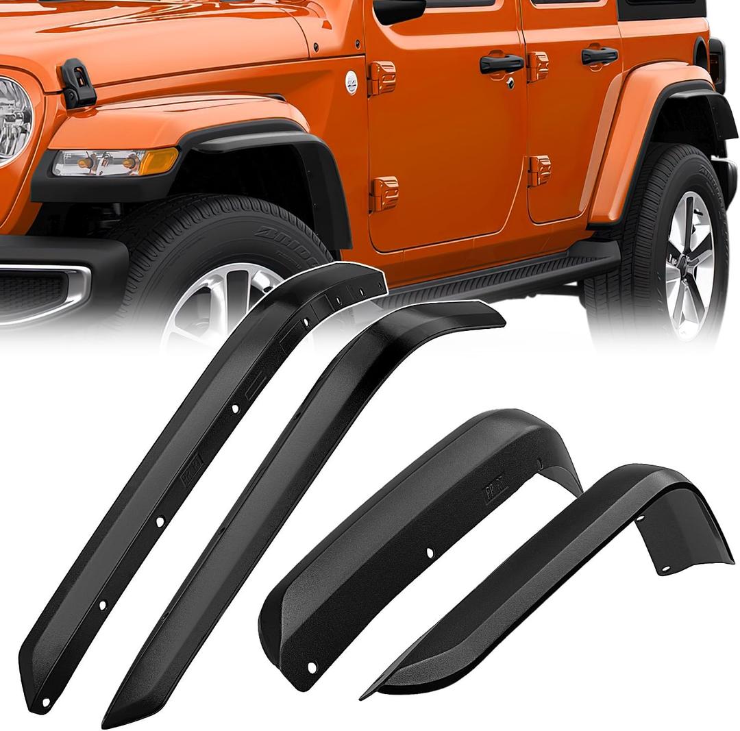 Nilight Fender Flares Extensions Set Compatible with 2018 2019 2020 2021 2022 2023 2024 Wrangler JL and JLU Unlimited 2/4 Doors (Only for Low Wheel Arches) Off-Road Widened Front Rear Flat 4 PCS (For 2018-2024 Sahara)