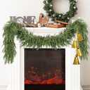 Sggvecsy 6.4Ft Christmas Norfolk Pine Garland Artificial Christmas Garland Real Touch Artificial Pine Greenery for Table Wall Mantle Indoor Fireplace Home Holiday Winter Decoration