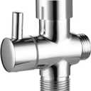Metal T-adapter with Shut-off T Valve, 7/8 or 15/16 and G1/2 3-way Water Tee Connector,for Handheld Toilet Bidet Spray Bathroom,Chrome, DSF006