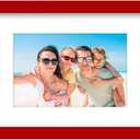decorUhome 6x20 Picture Frames Collage Wall Decor, Display 3Pcs 4x6 Photos with Mat or 1Pcs 6x20 Unmatted, 3 4x6 Collage Picture Frames for Wall Mounting, Red