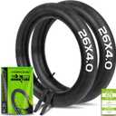 2/4 Pack 20"/26" x4.0 Fat Tire Tube, 20"/26" x3.5/4.0 E-Bike Bicycle Fat Tire Tubes AV 32mm Schrader Valve with 2 Tire Levers, 20"/26" x4 Bike Tube for 20/26 Inch Ebike Electric Bicycle Road Mountain
