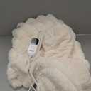 Heated Throw Blanket, Faux Fur Cozy Heating Blanket with Overheat Protection, 1/2/4/6/8 Hours Auto-Off 10 Heat Level, Machine Washable (50x60 Inches, Cream White)