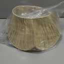 Raffia Lamp Shade for Table Lamps, Scalloped Wicker Small Lampshade for Living Room, Bedroom, or Desk Lamp, Boho Spider Pleated Lamp Shade (8.3T x 13B x 7.5H) (Base & Bulb NOT included)