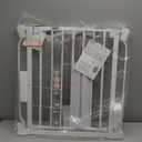 Baby Gate No Drilling, 29"-40" Auto Close Dog Gate Indoor for Doorways & Stairs, Pressure Mounted Adjustable Pet Gate, Easy Walk Through Child Gate for Children & Pets Stroller Friendly, White (29-40"Wide, 28"Tall)