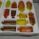 Yaomiao 30 Pcs Vases Bulk Colored Flower Glass Bud Vases Valentine Vintage Colored Glass Bottles Colorful Rustic Embossed for Home Wedding Table Decorations Gifts(Orange Yellow Series)