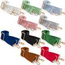 10 Packs Wide Purse Strap Replacement, Adjustable Shoulder Crossbody Straps, 1.5 Inches Handbags Shoulder Strap, Purse Extender Guitar Straps for Tote Canvas Laptop Bag (10 Colors)