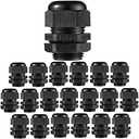 PENGLIN Cable Glands 1" NPT Nylon Cable Connector, Strain Relief Cord Connector, IP68 Waterproof Adjustable Locknut(1 Inch (20-Pack))