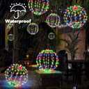 Joomer Battery Operated Christmas Ball Lights 2Pack, 13IN & 11IN Foldable Metal Sphere Lights, Waterproof 8 Lighting Modes with Timer Function, Hanging Light for Christmas Decorations (Multicolor)