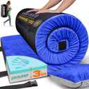 GAIALOOP 3 Inch Memory Foam Camping Mattress, Dual Layer Thick Sleeping Camp Pad for Car Tent Cot, Roll-Up Portable Glamping Floor Bed for Guests Sleepover, Twin: 75*38*3"