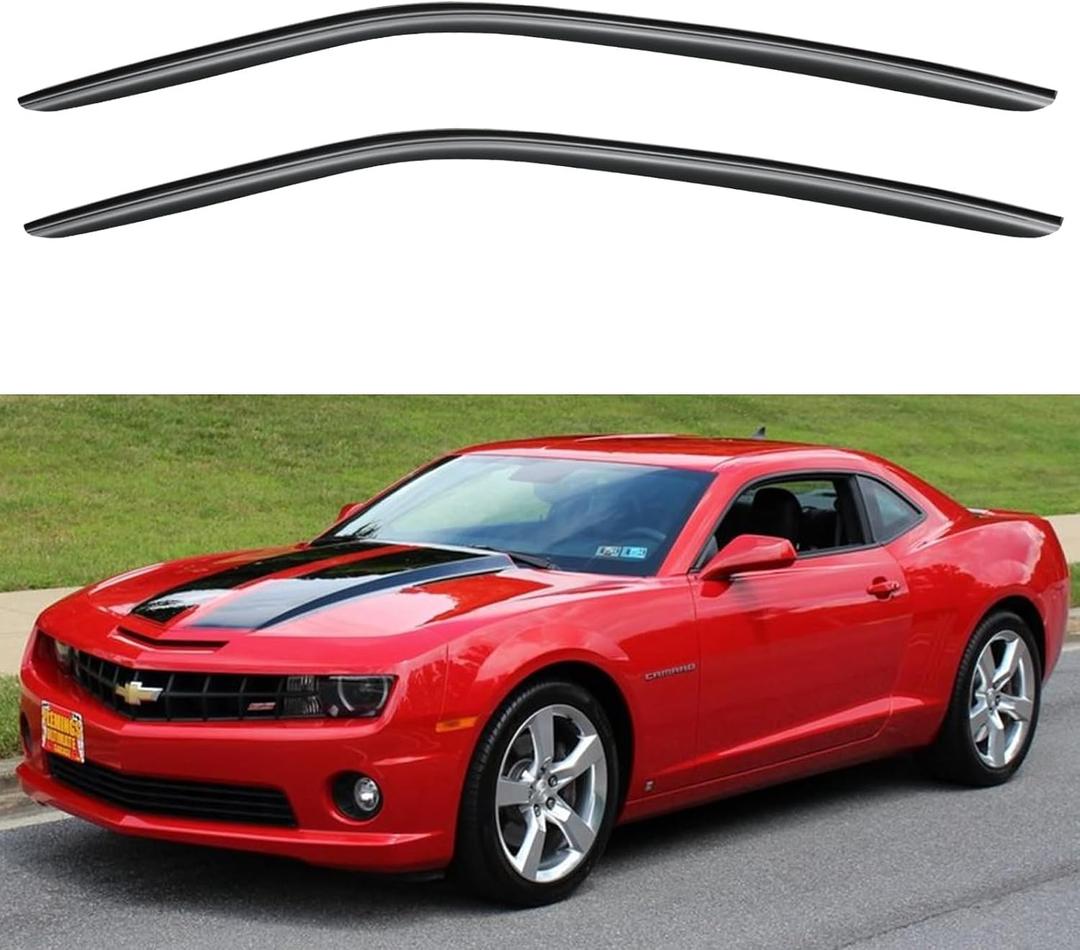 KPY Rain Guards Fit for 2010-2025 Chevrolet Camaro, Out-Channel Window Visors Vent Wind Deflectors 2PC, Car Accessories for 10-25 Chevy Camaro
