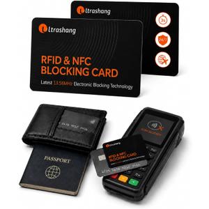 2 x Safe RFID Blocking Card: 24/7 Credit Card Protection for Travel in Crowds