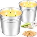 Citronella Candles Outdoor  2 x 17 oz Large 3-Wick Soy Wax Candles, Up to 180 Hours Burn Time, Lemongrass Scent for Outdoor Patio, Garden, Yard, Balcony, Camping