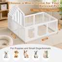 Acrylic Dog Playpen Indoor - Puppy Play Pen with Pet Mat 24" H, 10 Panels | Clear Stable Small Dogs and Cat Pet Fence, Easy Assemble & Cleaning, White