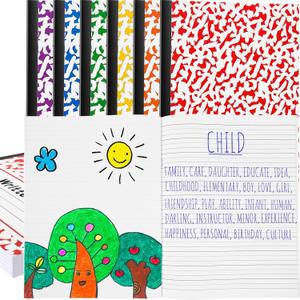 Henoyso 12 Pcs Blank Books for Kids to Write, Primary Composition Notebook K-2 Journal Ruled Books Student 1st 2nd Grades Writing Drawing Practice for Preschool Back to School Supplies (Rainbow) (6 Color)