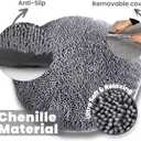 Muddy Mat Cloud K-9 Dog Beds for Small Dogs & Cats, Soft & Relaxing Round Dog Bed, Chenille Material, Removable Cover, Washable & Dryer Safe Grey Small(25'x25')