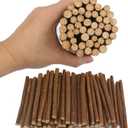 300 Pcs 6 Inch Wood Twigs for Crafts, 0.3-0.5 Inch Thickness Wood Log Sticks Twigs for Crafts Natural Mini Wooden Logs for DIY Projects, Landscaping, Photo Props, Home Decor