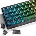 XVX Black PCB-Vision Shine Through Keycaps, Backlit Custom Keycap Set with OEM Profile, Side Printed Keyboard Key caps Suitable for 60% 65% 75% 80% 96%100% MX Switches Mechanical Keyboard