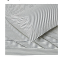 Amazon Basics 100% Organic Cotton Kids' Sheet Set with Pillowcase, Twin, Navy Stripe Queen 