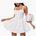 IUGA Tennis Dresses for Women with Shorts Easy Pezzy Athletic Dress for Women Adjustable Straps Workout Dress Removable Pads. Medium