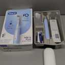 Oral-B iO Deep Clean Rechargeable Electric Powered Toothbrush, Icy Blue with iO Series 3 Limited, 2 Brush Heads and Travel Case - Pressure Sensor to Protect Gums - 3 Cleaning Settings - 2 Minute Timer (Pack of 1)