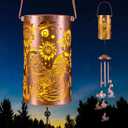 Retisee Rooster Solar Wind Chimes Outdoor Metal Rooster Gifts Solar Light Windchimes Outside Indoors Christmas Decoration Birthday Gift for Home Lawn Porch Patio Garden Yard