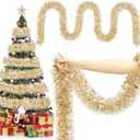 49.2 ft Christmas Tinsel Garland Metallic Garland Light Glittering Decoration for Valentine Birthday Wedding Party Holiday Festivities Indoor Outdoor Home Supplies(Champagne, Classic)