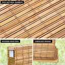LazBlinds No-Drill Cordless Roman Shade - Light Filtering Natural Wood, Easy Install Bamboo Blind for Windows 26" W x 48" H, Malay Oak