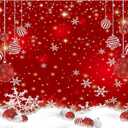 Allenjoy 10 x 8 FT Red Christmas Sparkle Bokeh Snowflakes Photography Background Xmas Party Decor Backdrop for Photo Studio Prop Supplies